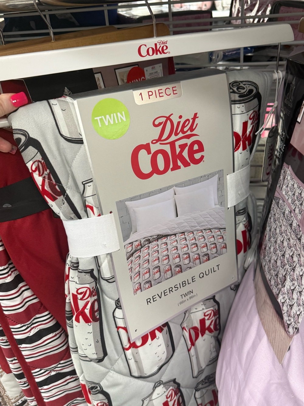 Diet Coke twin size reversible quilt
